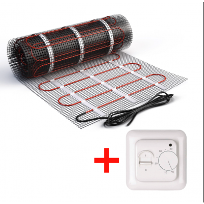 Изображение №1 - Теплый пол нагревательный мат (3,5 кв.м.) + механический терморегулятор